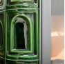 Печь-камин Бавария Изразец Арка с плитой зеленая - фотография 2